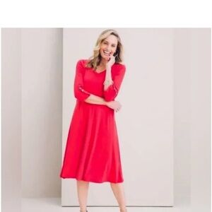Chico's Vibrant Red Midi Dress size 8/10